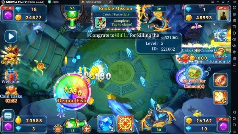 Các loại cá đem lại thưởng lớn cho người chơi tại Bắn Cá Gods Slash Fish 