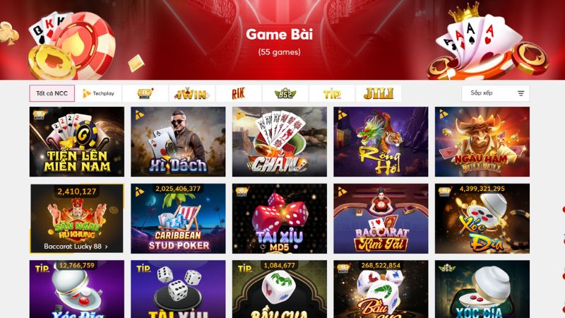Đa dạng các thể loại game bài để người chơi trải nghiệm