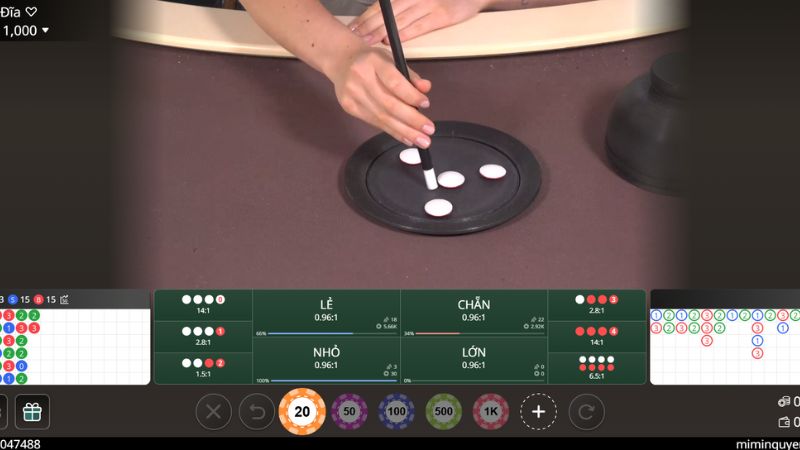 Bàn chơi xóc đĩa thiết kế trực quan để người chơi dễ đặt cược